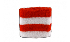 Serre-poignet / bracelet éponge tennis Bande rouge-blanche - 7 x 8 cm