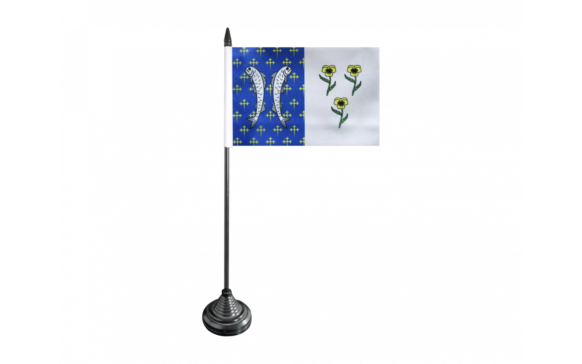 Lot De 2 Drapeaux De Table Français - 21x14 Cm Avec Hampe Et Socle, Pour Bureau Ou Maison - 10