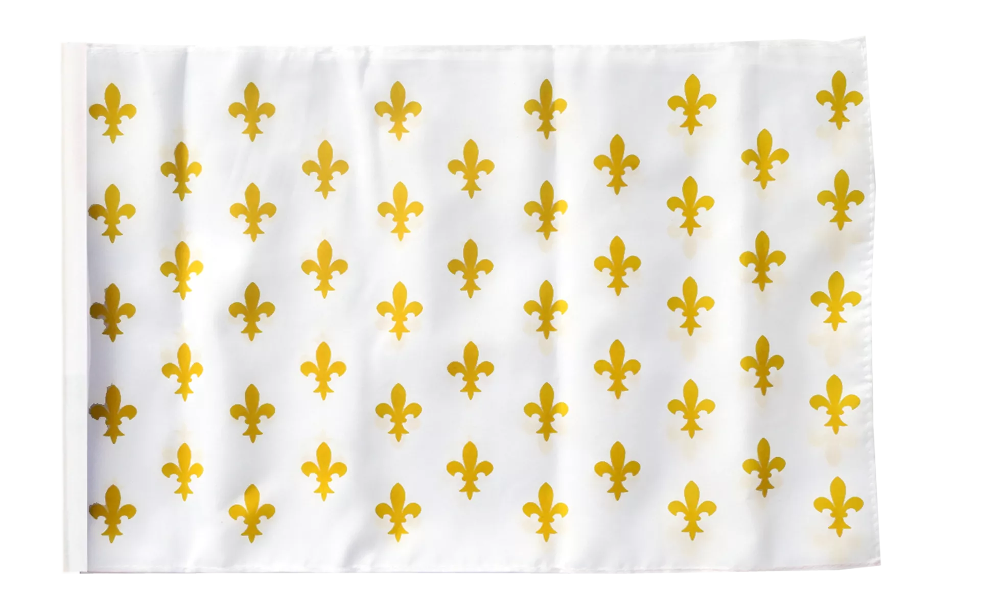 Drapeau France Fleur-de-Lys, blanc avec ourlet - maison-des-drapeaux.com