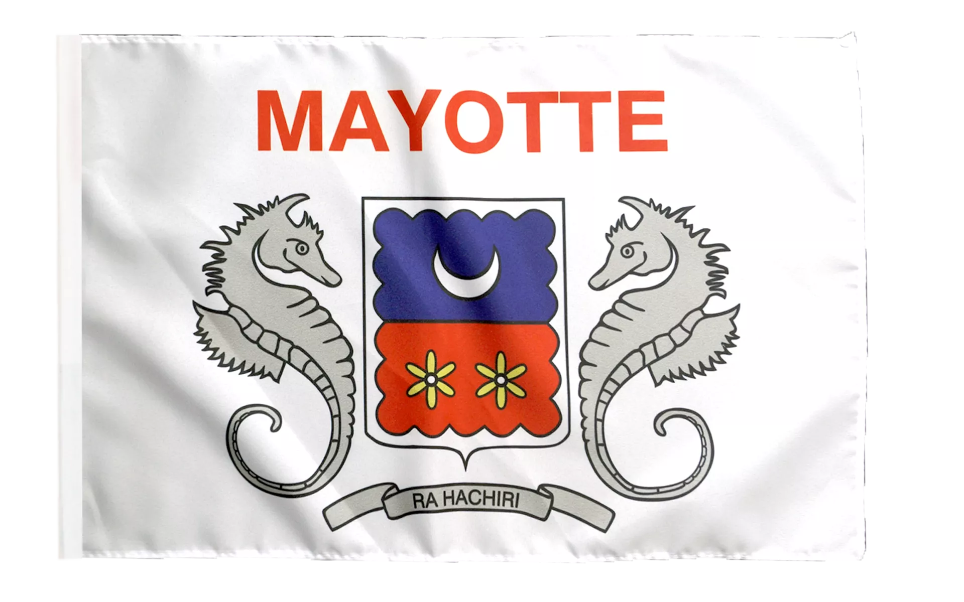 Drapeau France Mayotte avec ourlet 